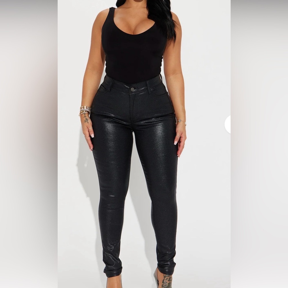 Fashion Nova Double Dare Faux Leather Pants - Black